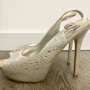 Elegant Rhinestone Slingback Heels